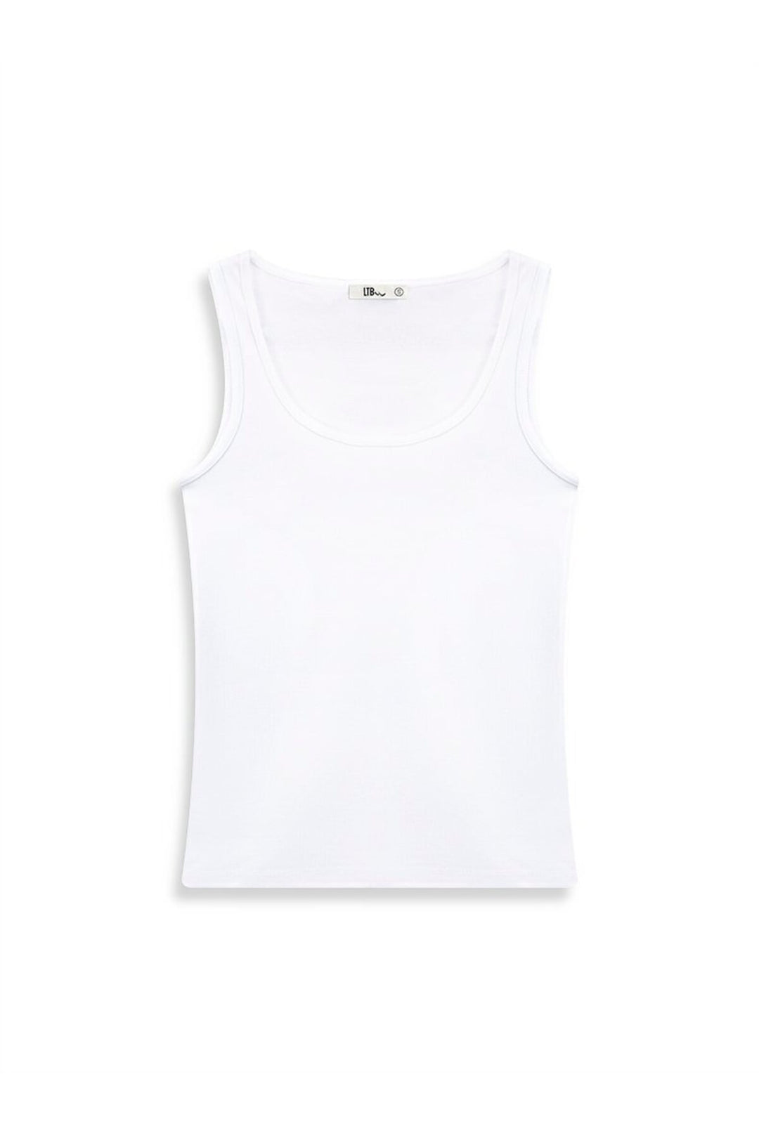 LTB Singlet blanc basique sans manches à col en U