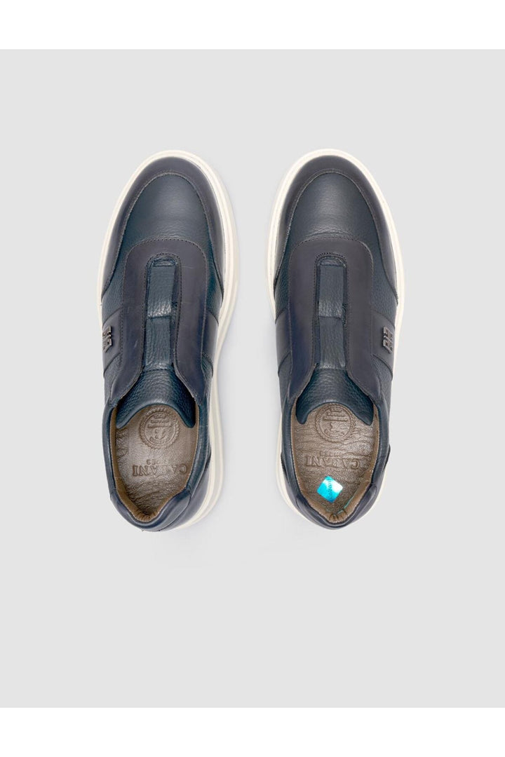 Cabani Shoes %100 Cuir véritable Bleu marine Chaussures de sport pour hommes - Bleu marine