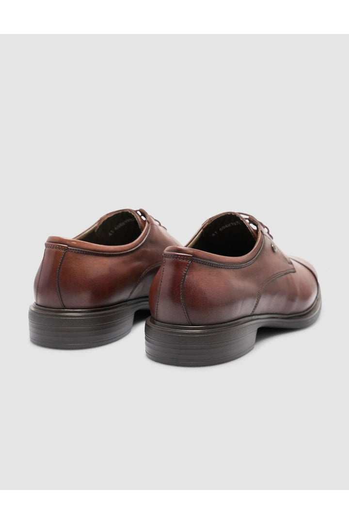 Cabani Shoes Chaussures classiques pour hommes en cuir véritable 100% marron à bout ovale - Marron