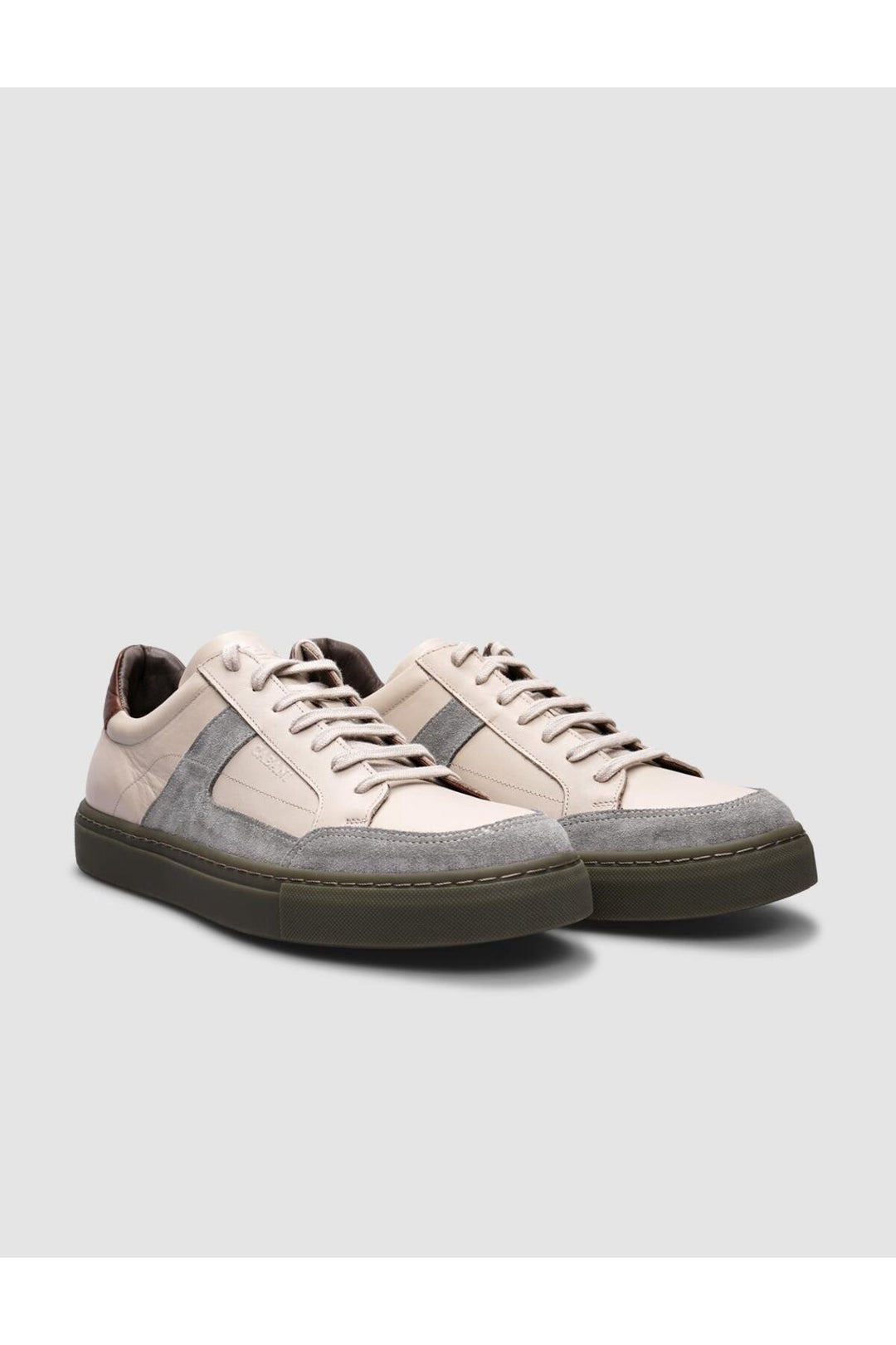 Cabani Shoes %100 Cuir véritable Chaussures de sport pour hommes beige à lacets - Beige