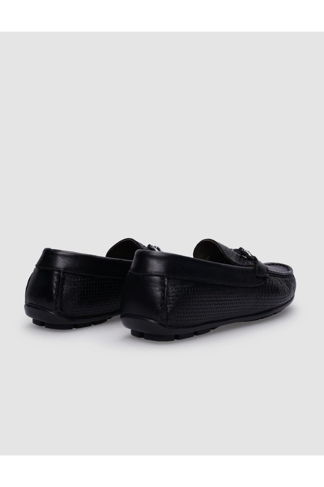Cabani Shoes %100 Cuir véritable Mocassins pour hommes à boucle noire - Noir
