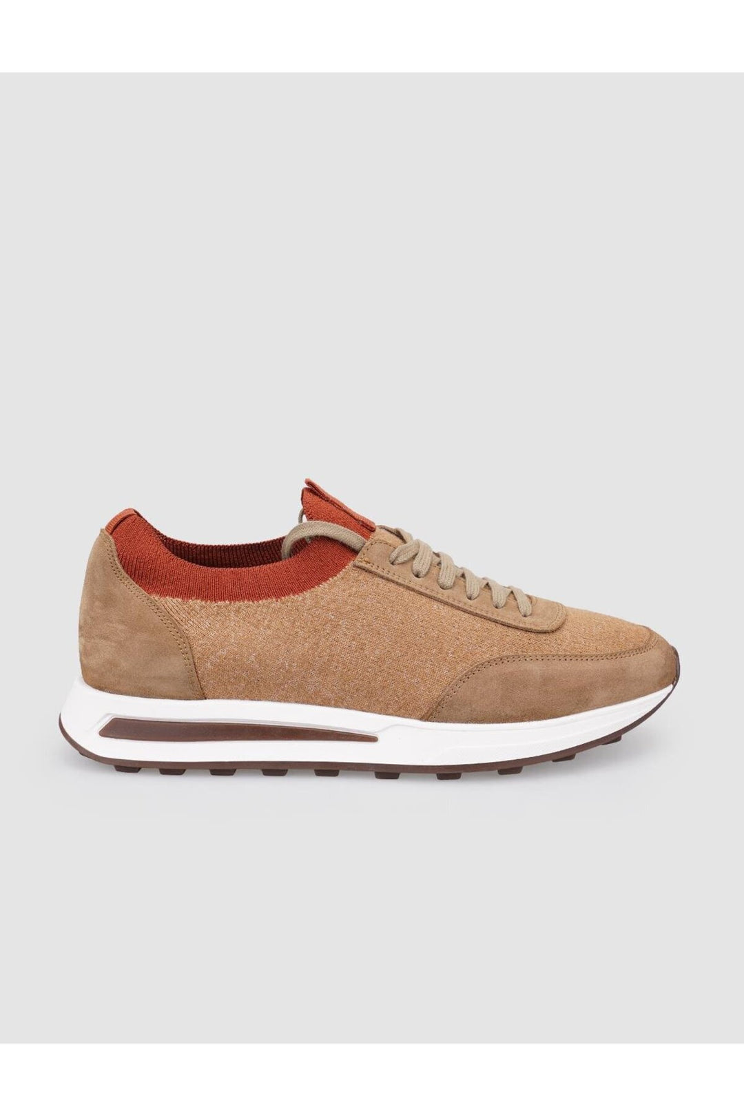 Cabani Shoes Chaussures de sport pour hommes en tricot marron avec lacets - Multicolore