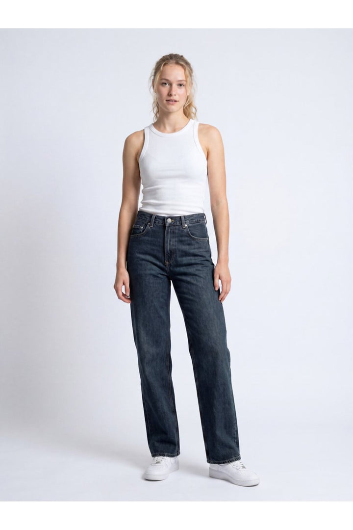 LTB Pantalon Jean Droit Indigo Foncé à Fermeture Éclair Vienne - dark Indigo