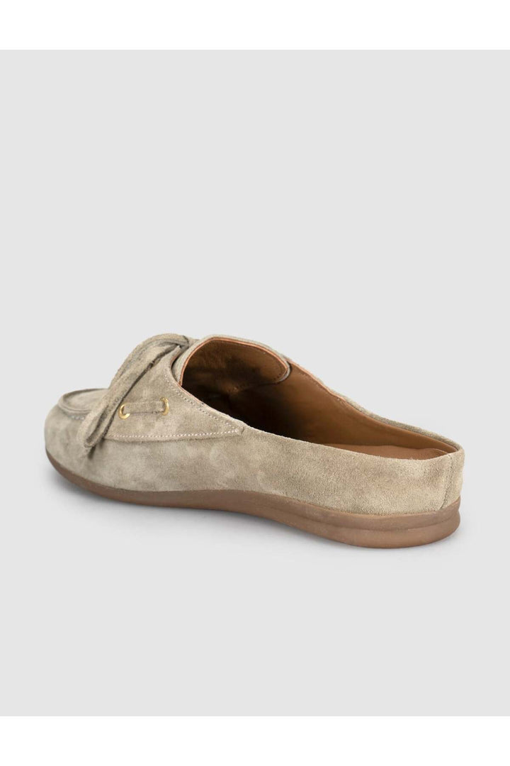 Cabani Shoes Mule loafer femme en cuir suédé beige - Multicolore