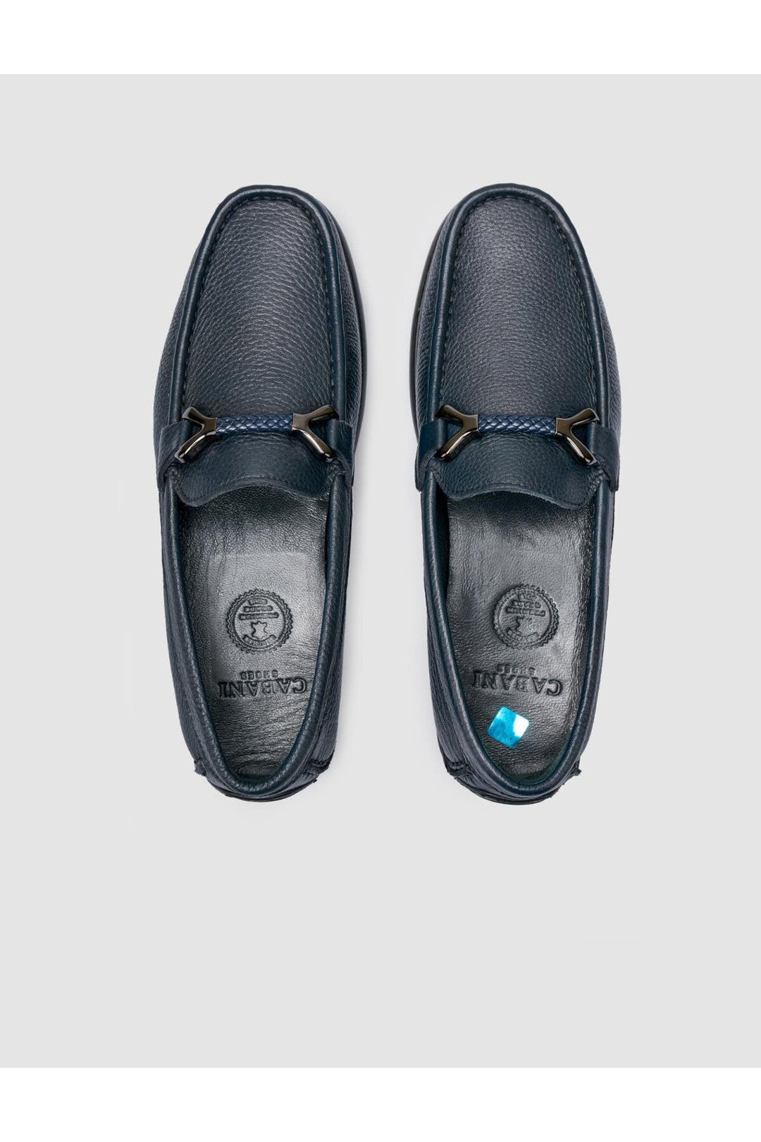 Cabani Shoes %100 Cuir Véritable Mocassins Pour Hommes Détails Boucle Bleu Marine - Bleu marine