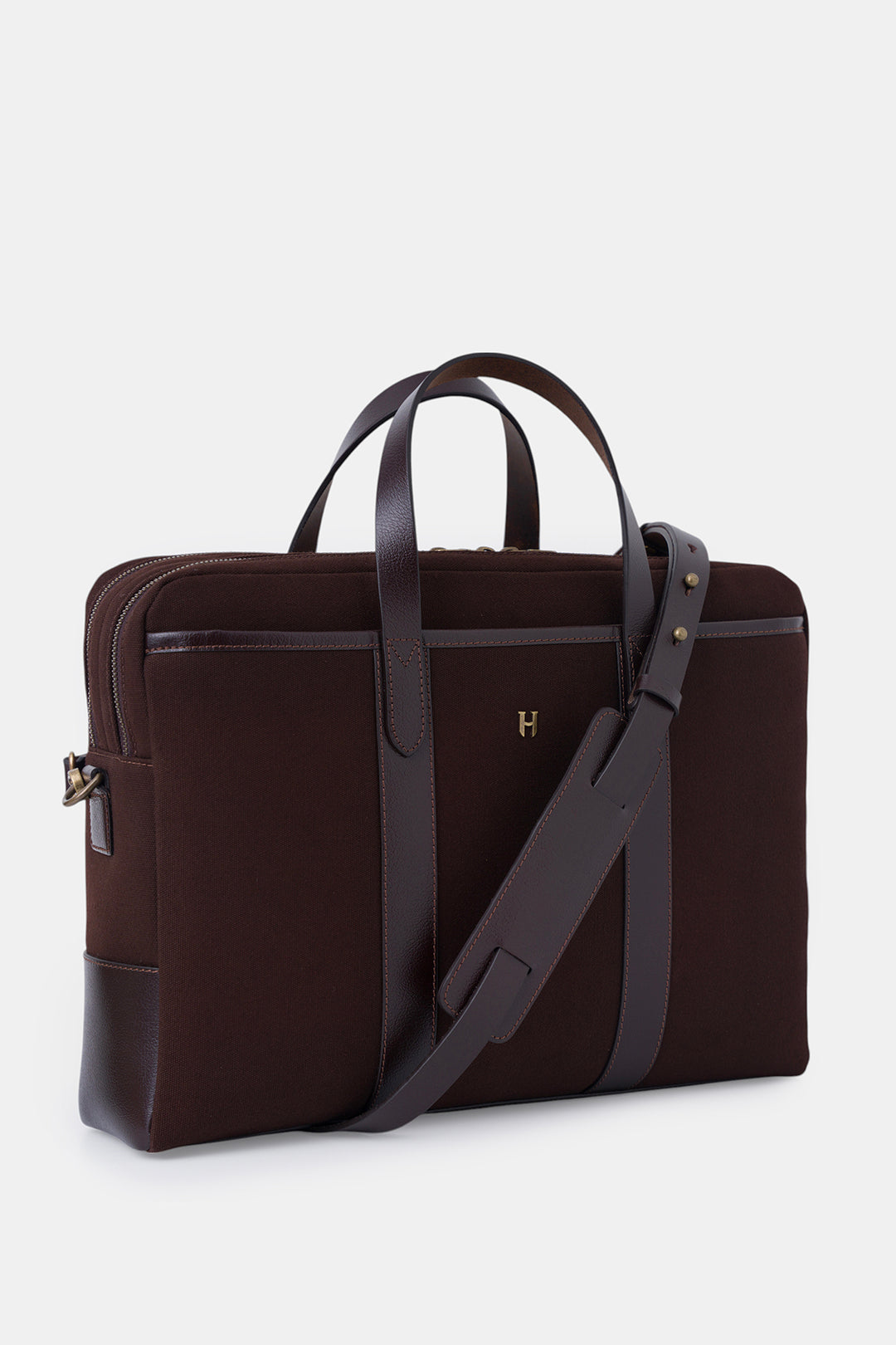 Helmbrook Sac pour ordinateur portable Benedict en cuir véritable 15,6"à deux compartiments pour homme