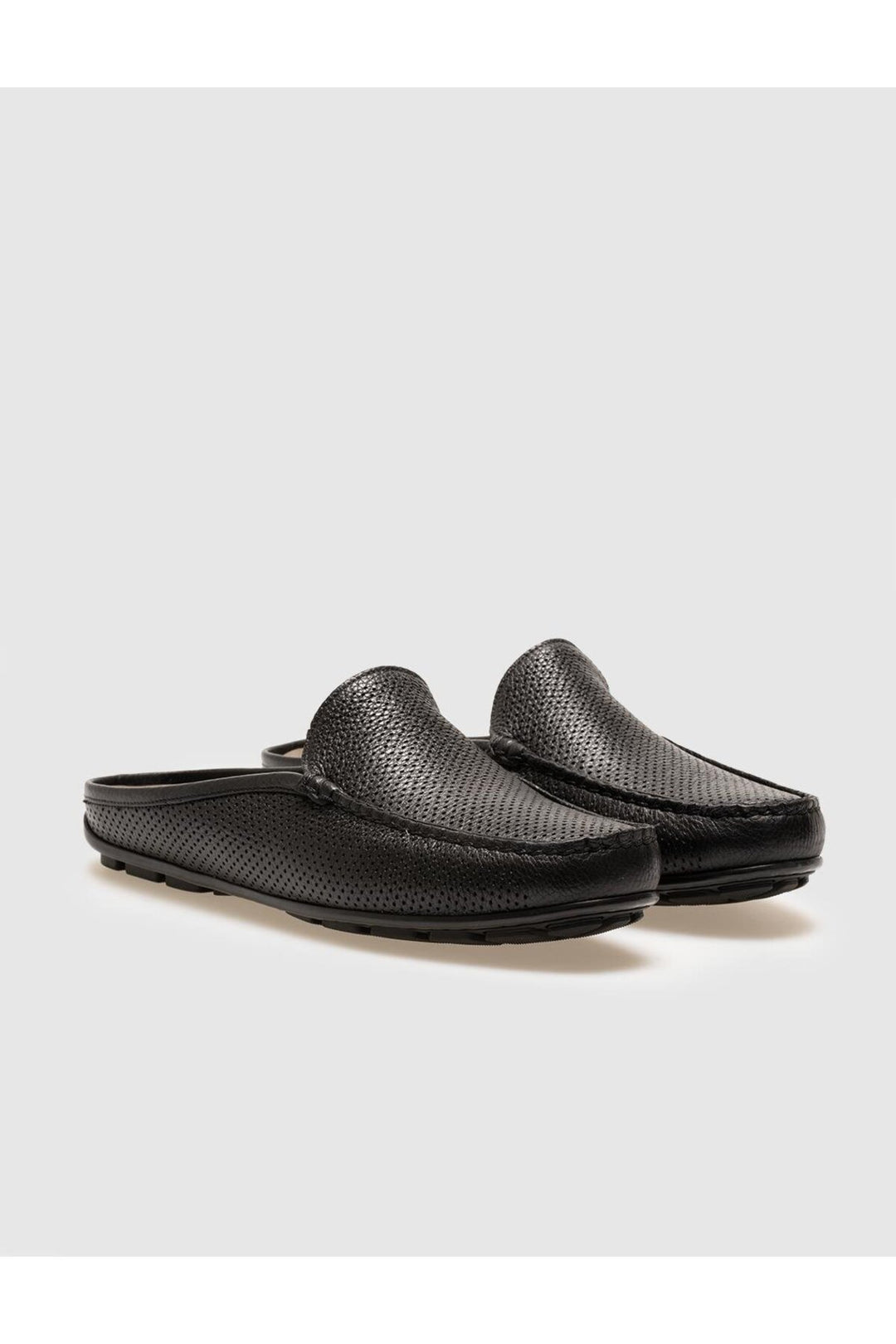 Cabani Shoes Sandale quotidienne pour homme en cuir véritable noir avec motif laser. - Multicolore