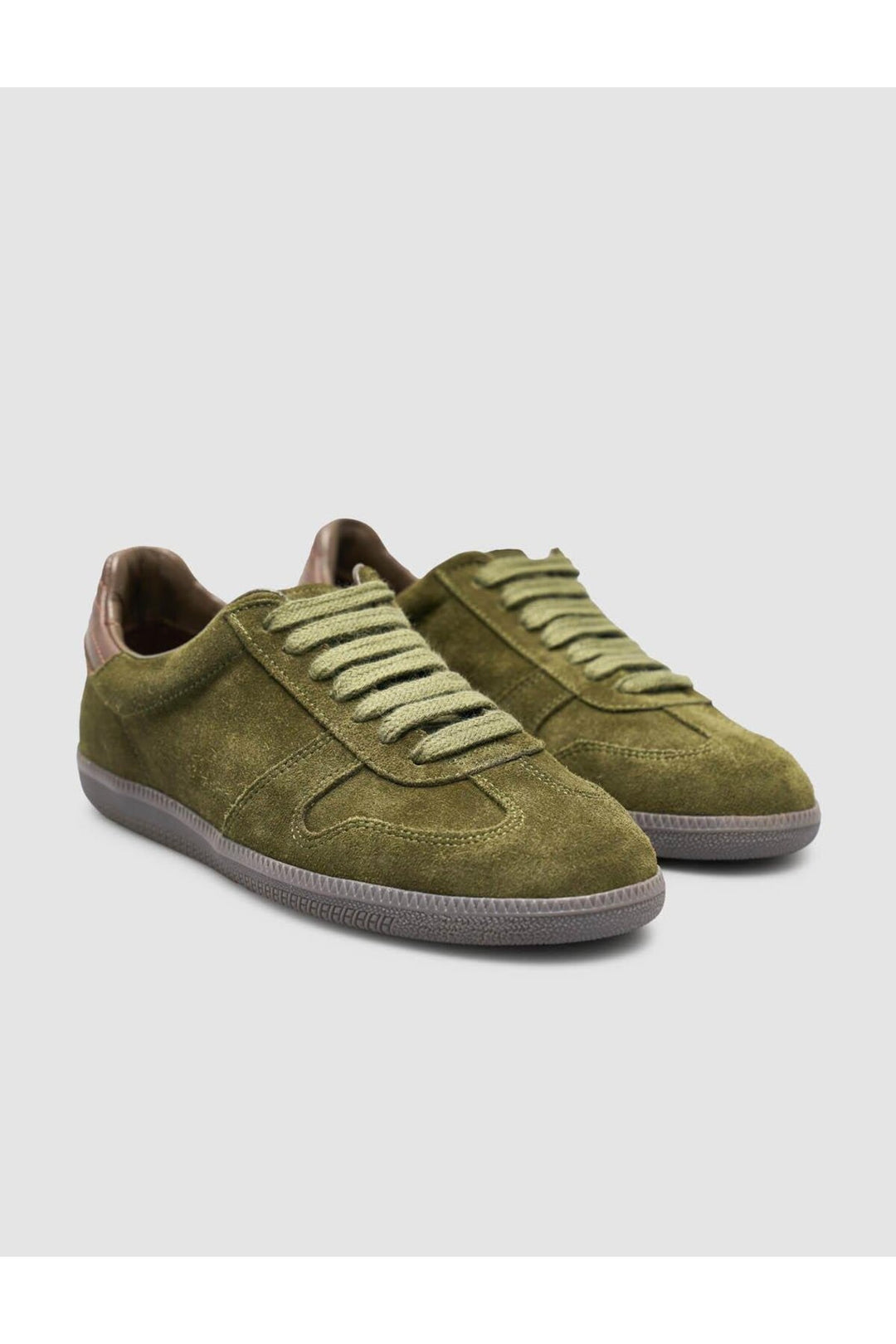 Cabani Shoes %100 Cuir Suédé Authentique Femme Baskets Kaki - Kaki