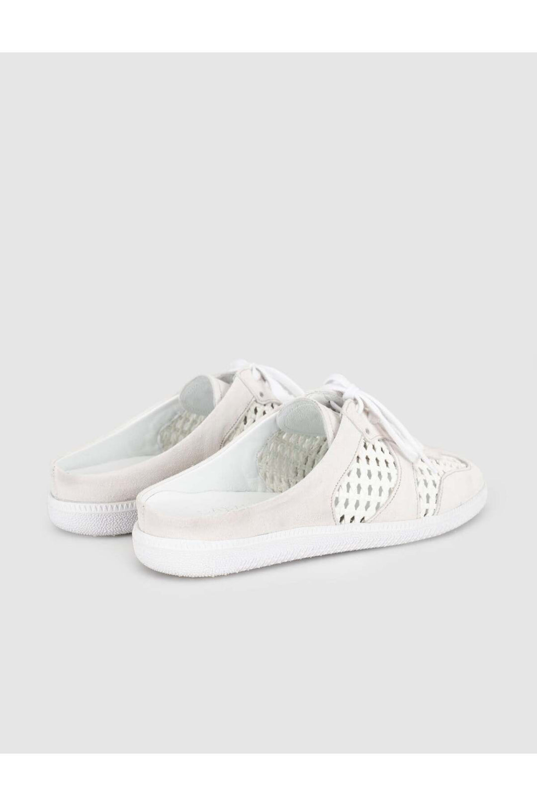 Cabani Shoes Baskets mules femmes en cuir véritable blanc - Multicolore