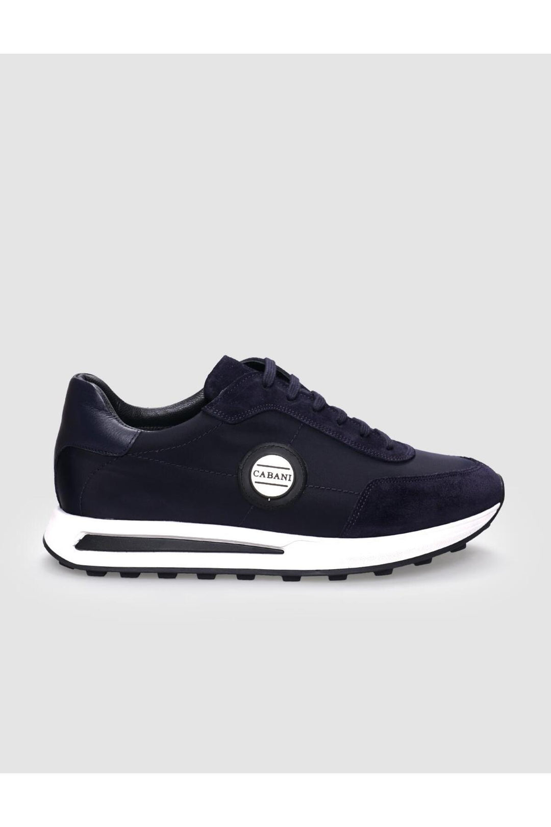 Cabani Shoes Chaussures de sport pour hommes en tricot bleu marine avec lacets. - Bleu marine