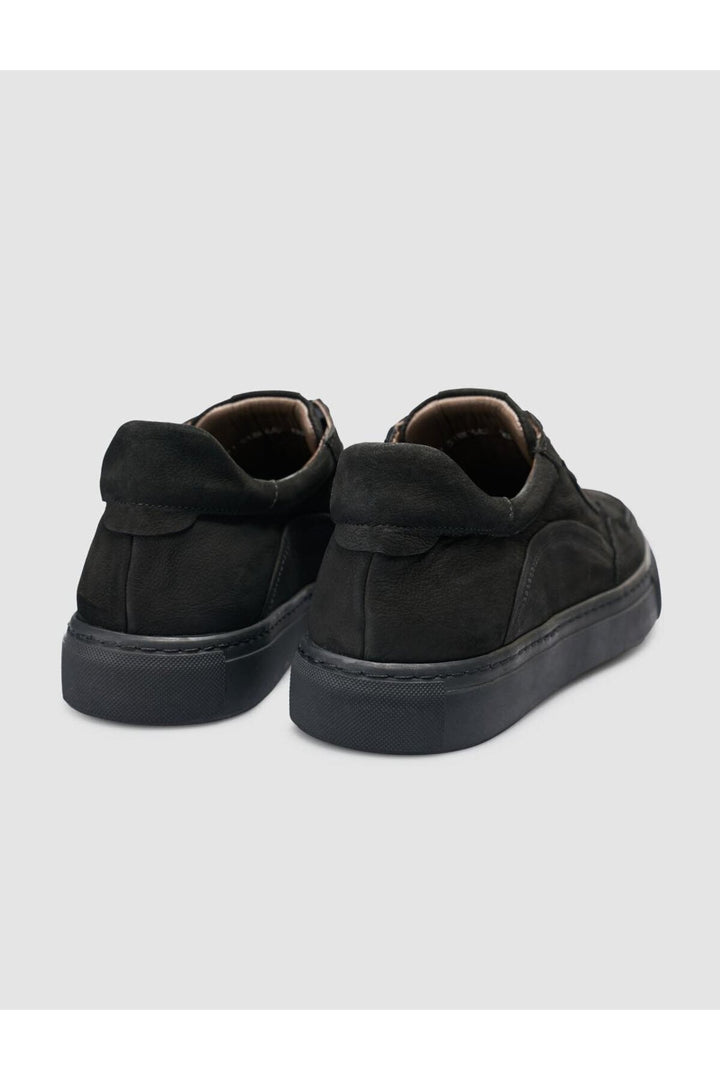 Cabani Shoes Chaussures de sport pour hommes en nubuck noir à lacets - Noir