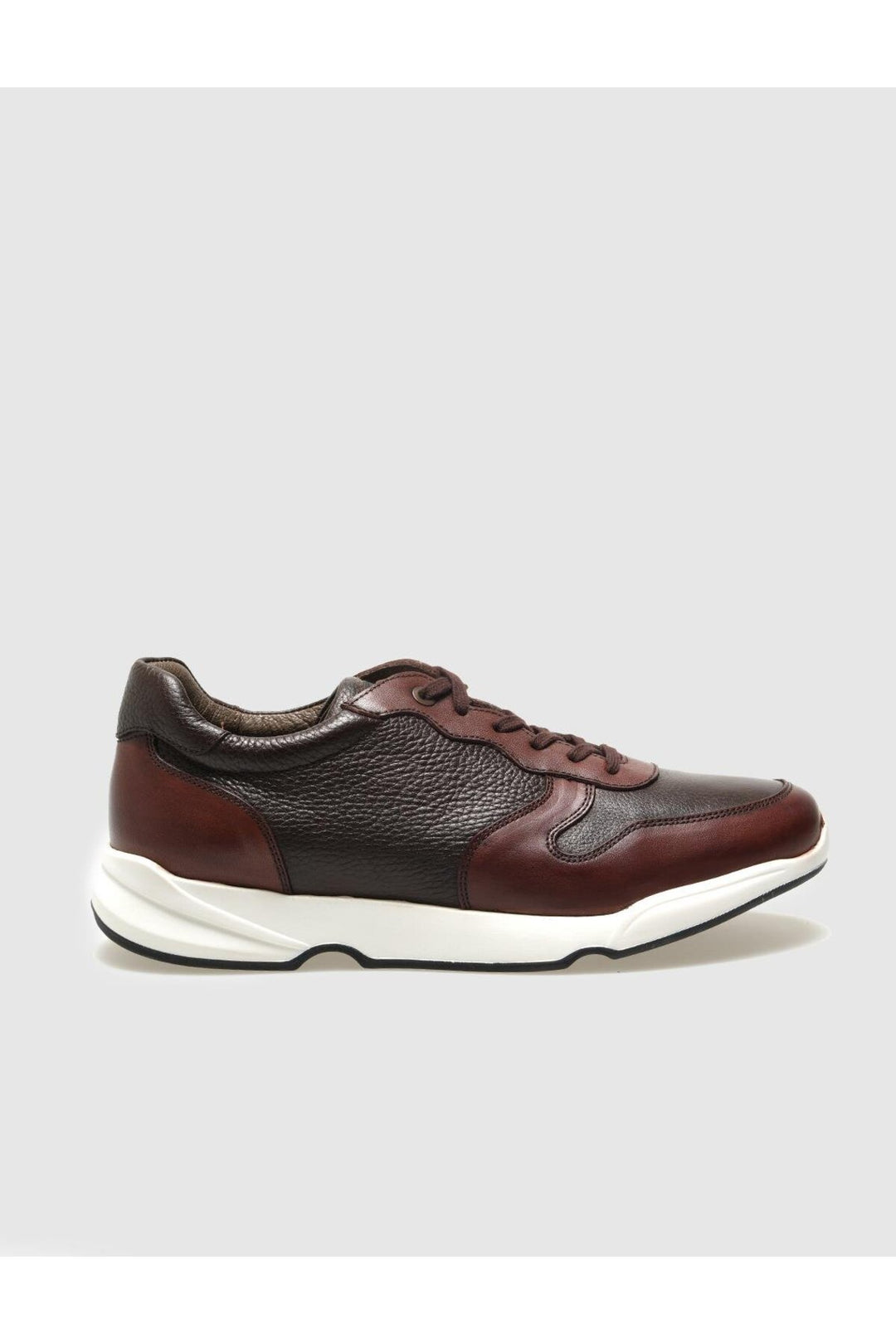 Cabani Shoes Chaussures de sport pour hommes en cuir véritable marron à lacets - Marron