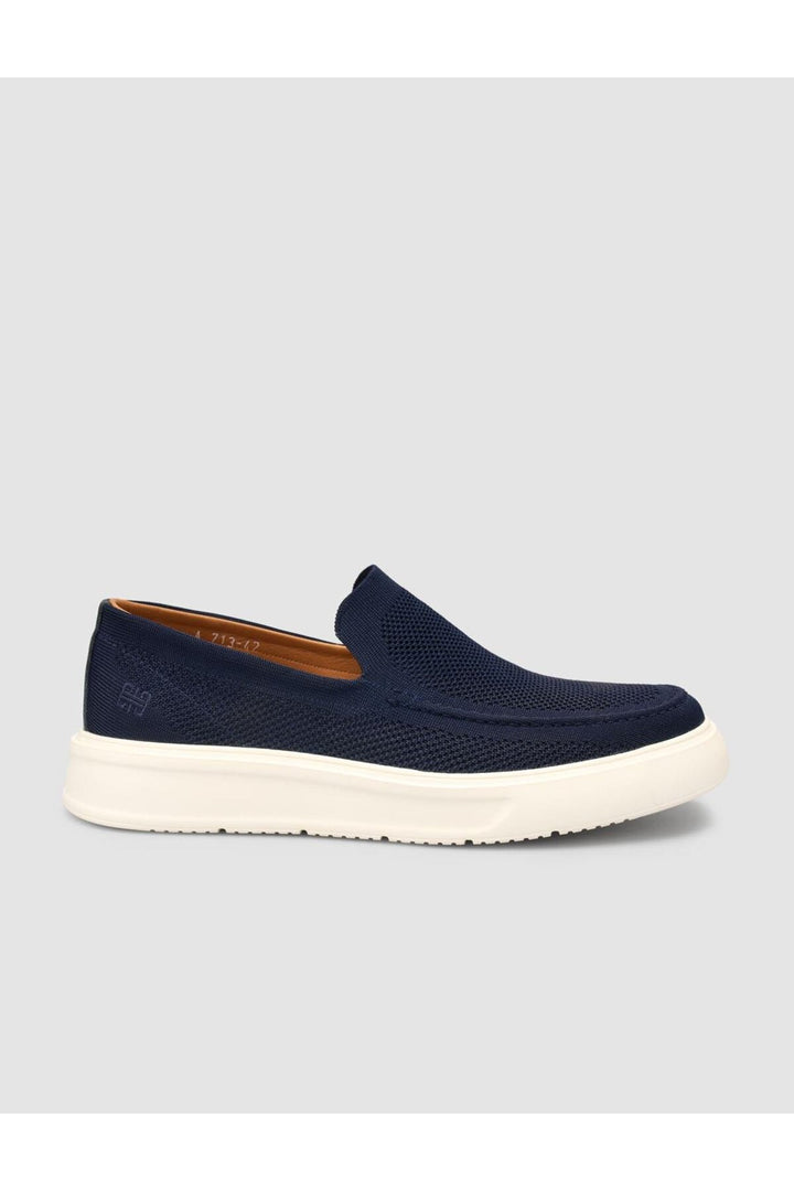 Cabani Shoes Chaussures de ville pour hommes en tricot sans lacets bleu marine - Bleu marine