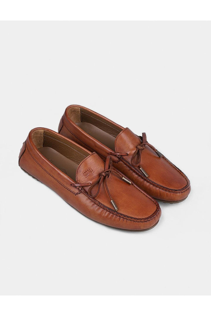 Cabani Shoes Chaussures Loafer en Cuir Véritable pour Homme en Cognac - Multicolore