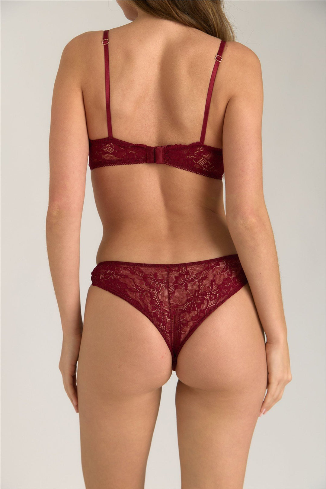 Lovely Things Soutien-gorge triangle large en dentelle DOROTHY - Bordeaux