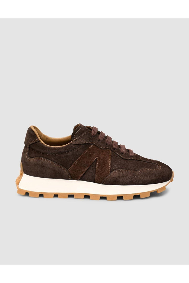 Cabani Shoes %100 Cuir Suédé Véritable Baskets Femme à Lacets Marron - Marron