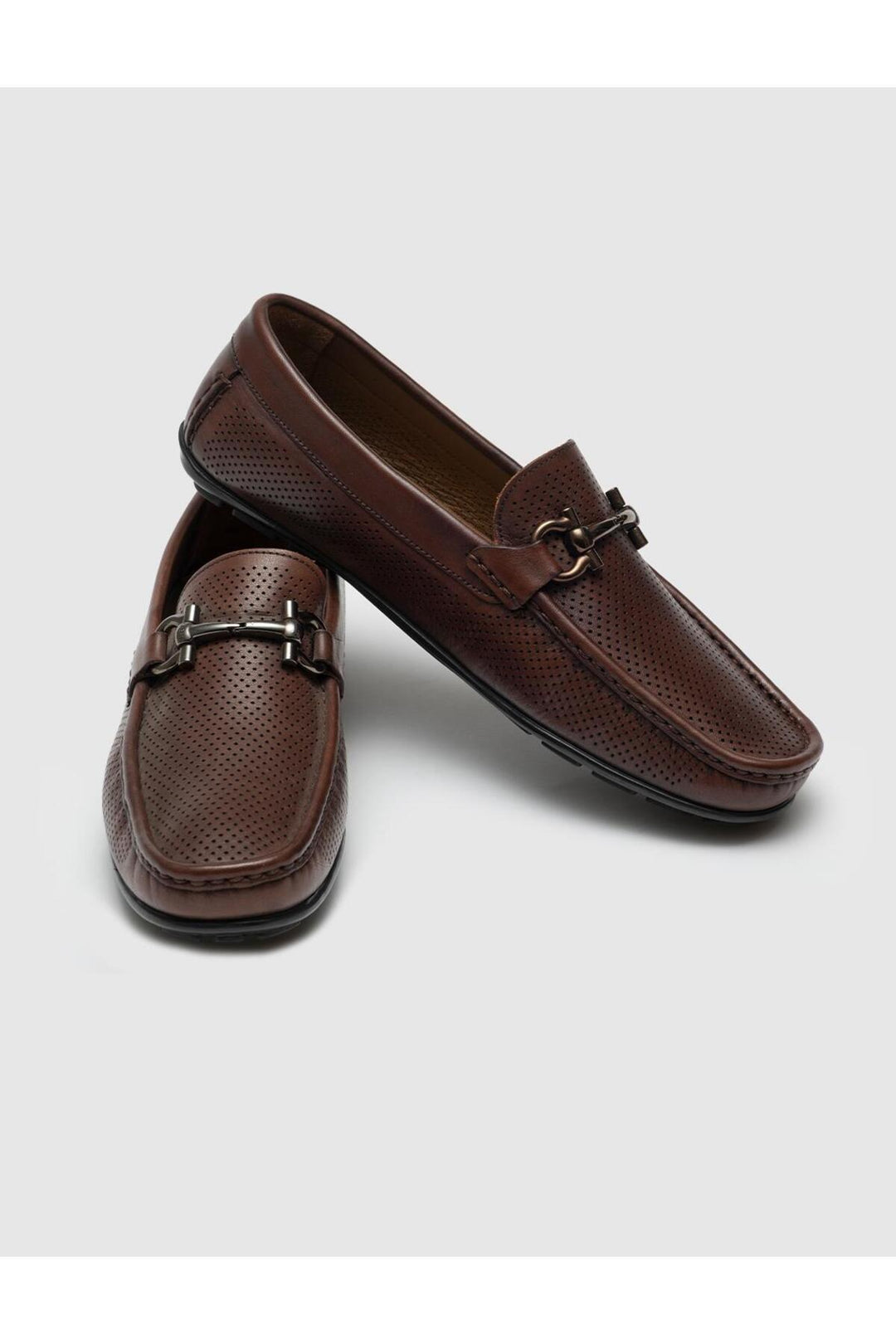 Cabani Shoes Mocassins pour hommes en cuir véritable marron - Marron