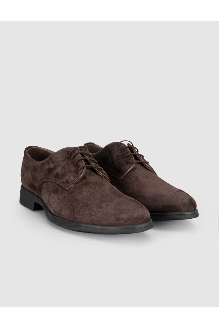 Cabani Shoes Chaussures classiques pour hommes en cuir suédé véritable marron - Multicolore