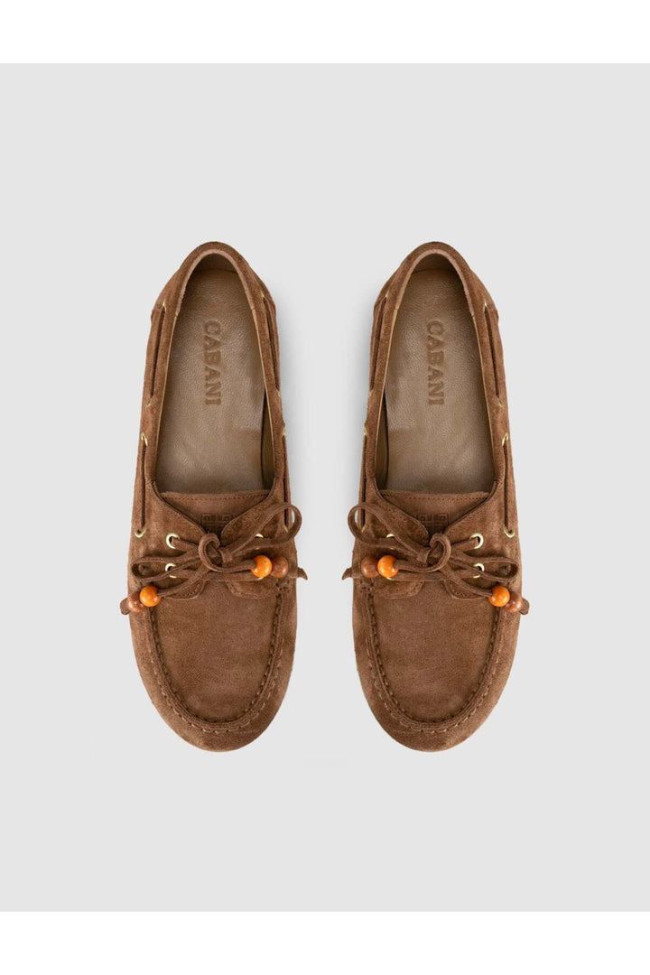 Cabani Shoes Lumanar Femme Nomad Cuir Suède Driver Loafer Chaussures - Marron foncé