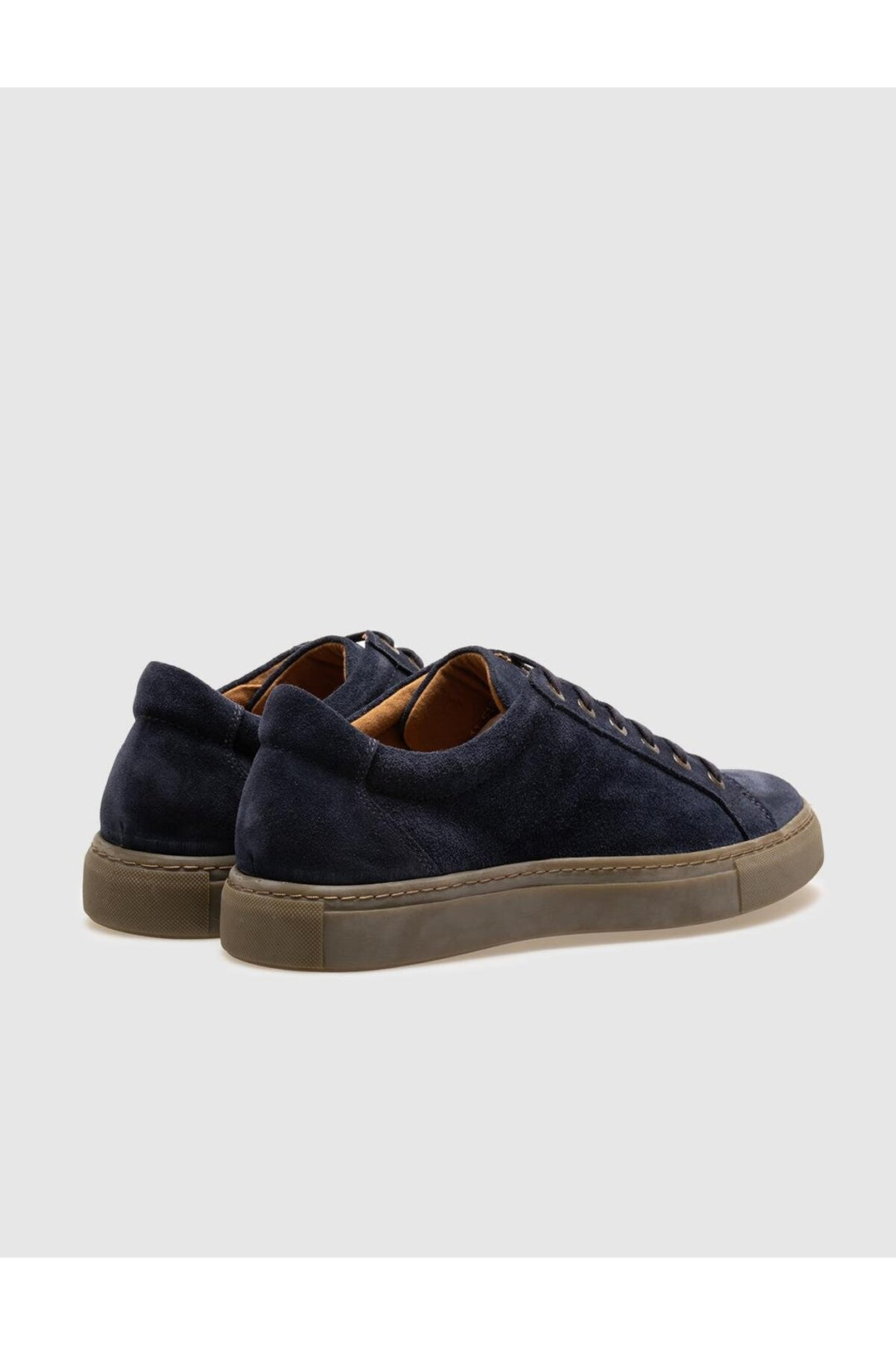 Cabani Shoes Chaussures de sport pour hommes en cuir véritable en suède bleu marine à lacets. - Bleu marine