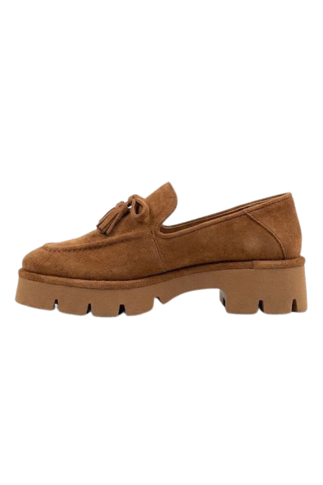 Wavelys ZAYN Chaussures Loafers Élégantes en Cuir Suédé Véritable pour Femmes - Tabac