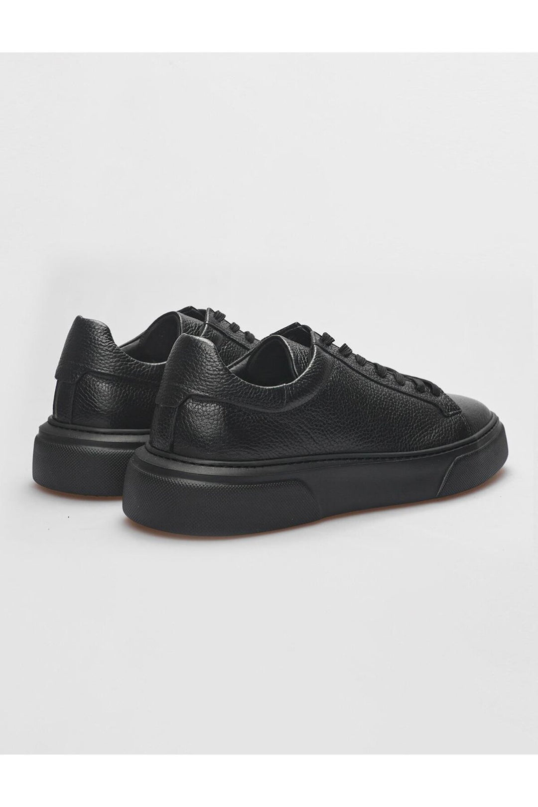 Cabani Shoes Savona Chaussures de sport pour hommes en cuir véritable noir à lacets - Noir
