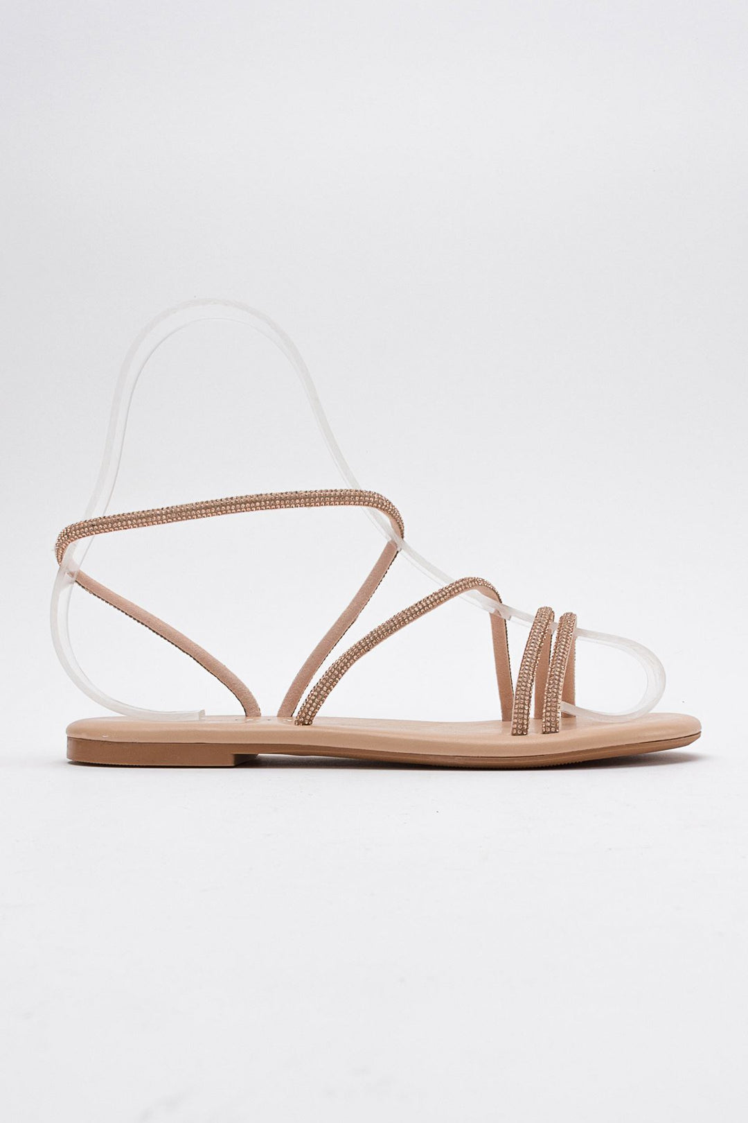 Wavelys Breta Sandales à Talon Bas en Cristal Brillant pour Femmes Gate Shoes-rose - Rose