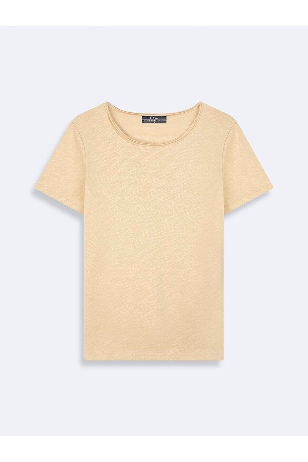 LTB T-shirt classique marron à col en U et manches courtes