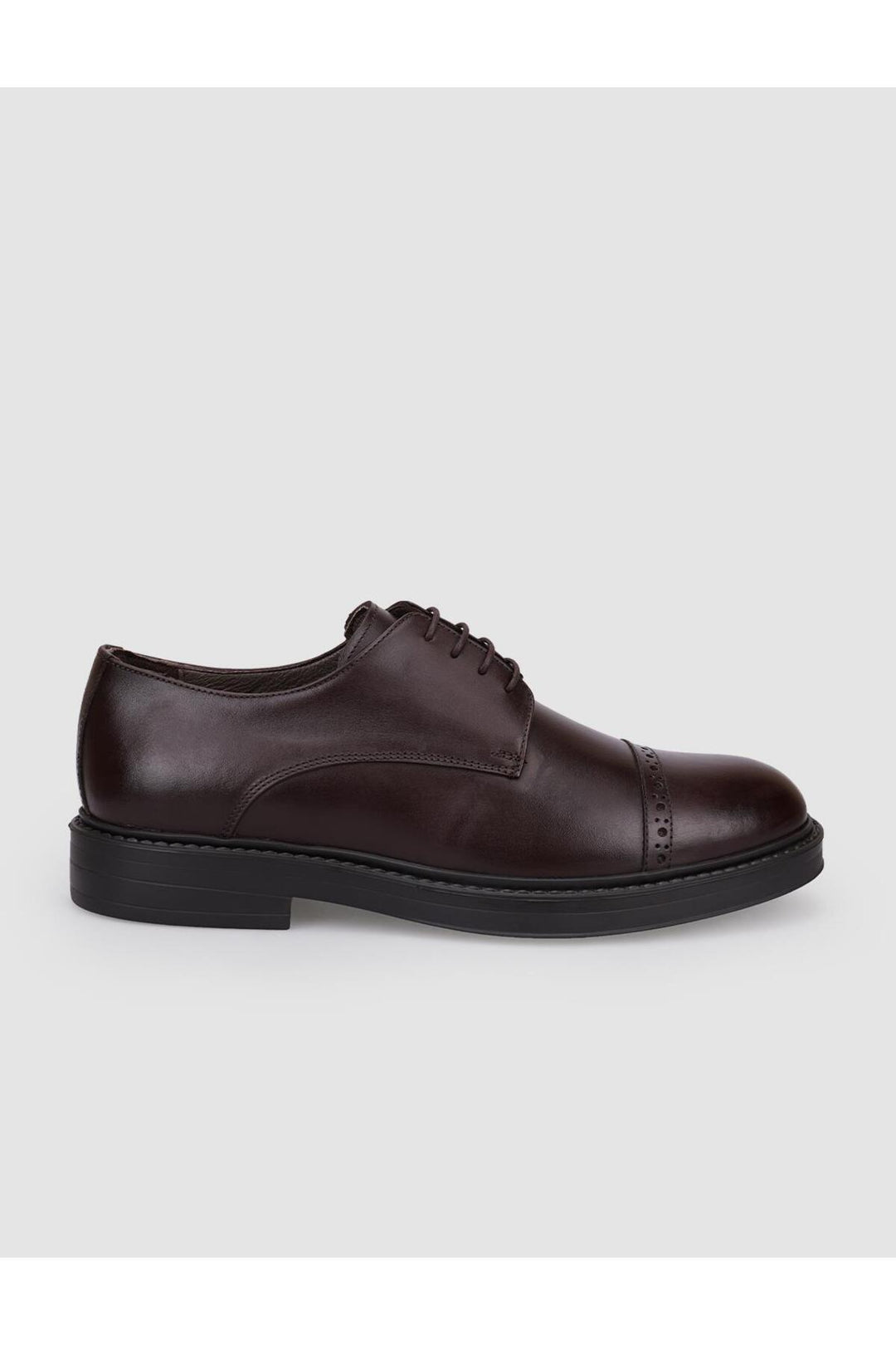 Cabani Shoes Chaussures de ville pour hommes en cuir véritable 100 % marron à lacets - Marron