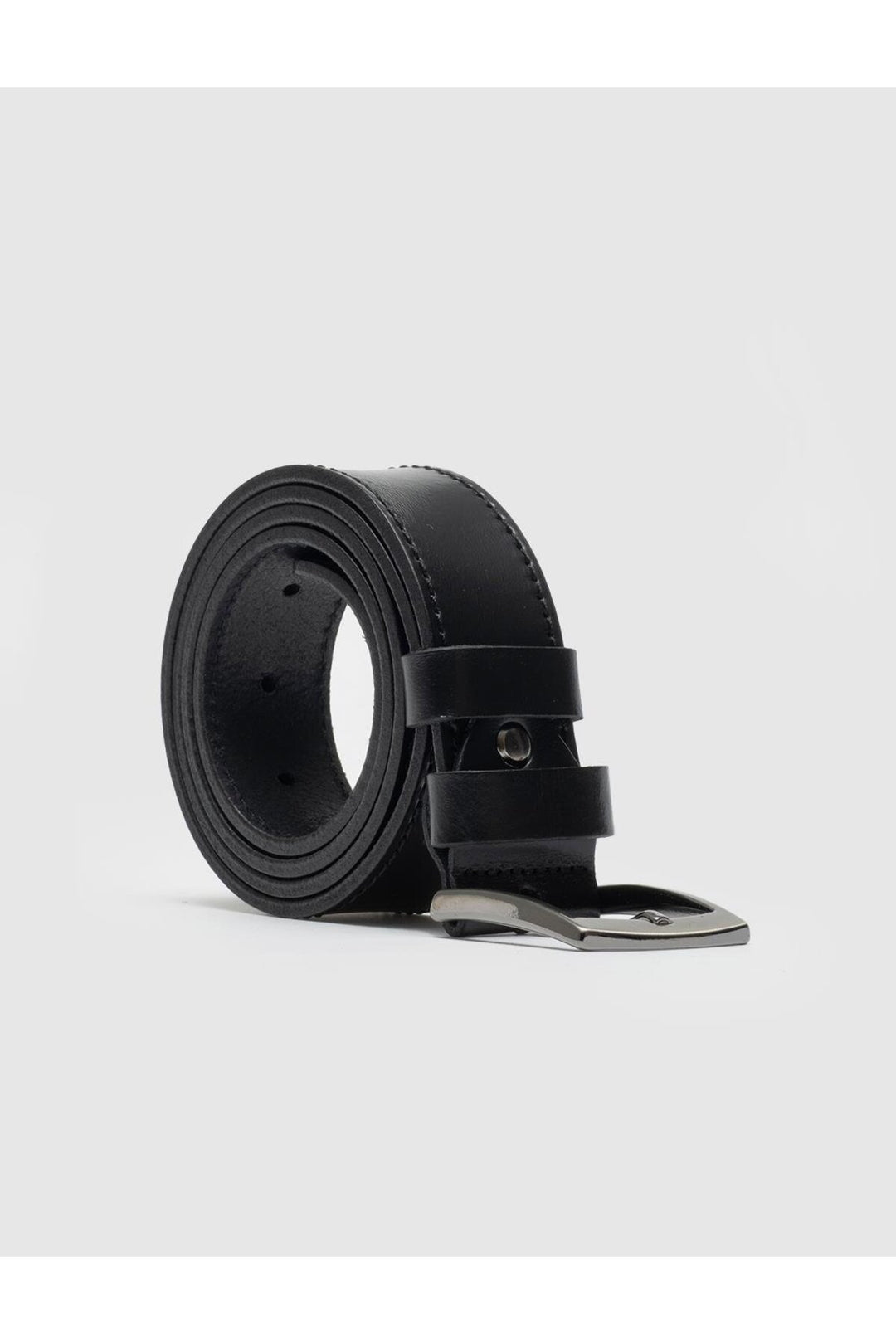 Cabani Shoes Ceinture classique pour homme en cuir véritable noir de 3,5 cm avec couture. - Multicolore