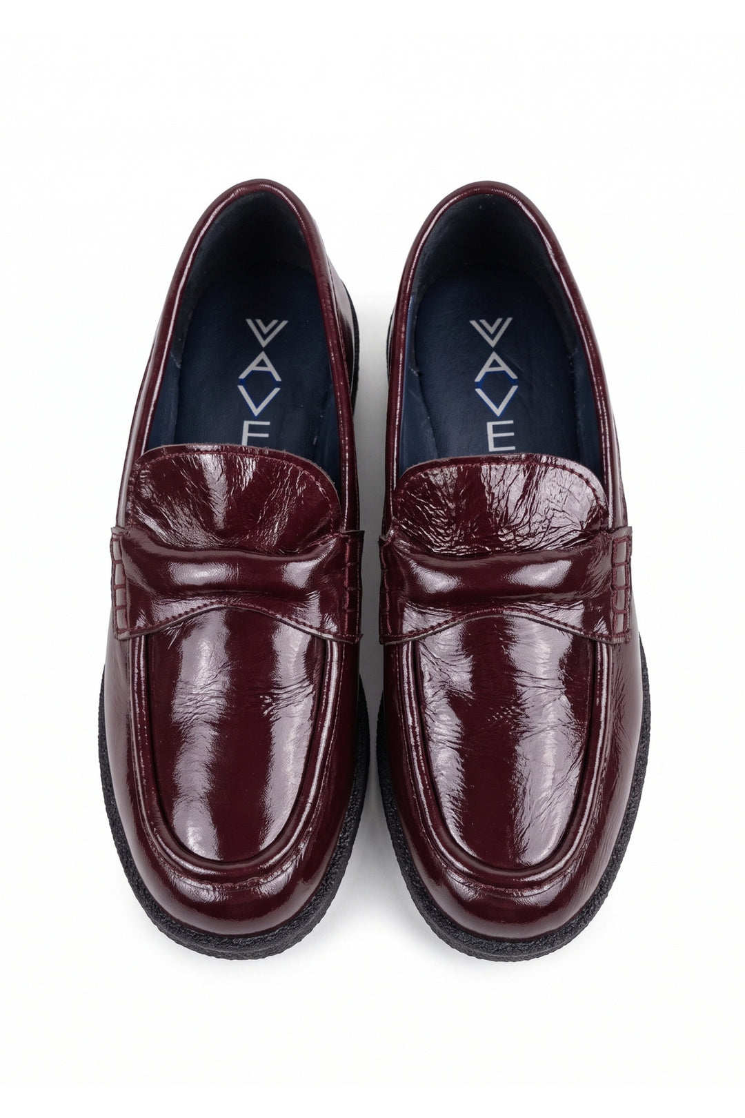 Wavelys Gabri Chaussures Femme Confortables Élégantes en Cuir Verni Noir à Semelle Souple et Flexible - Bordeaux