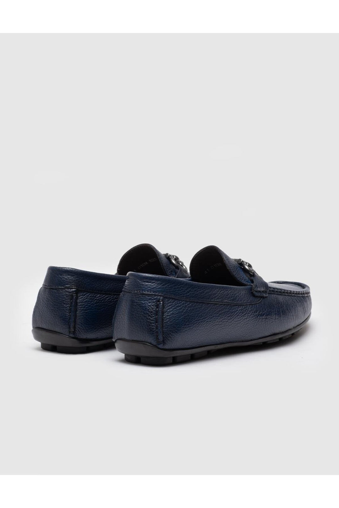 Cabani Shoes Mocassin pour homme en cuir véritable à boucle bleue - Bleu