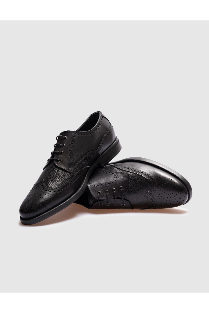 Cabani Shoes Chaussures de ville en cuir véritable noires à lacets pour homme - Multicolore
