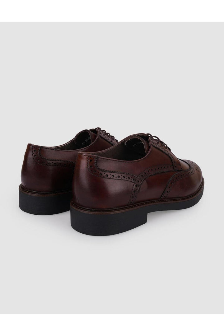 Cabani Shoes Chaussures de ville pour hommes en cuir véritable 100 % marron à lacets - Marron