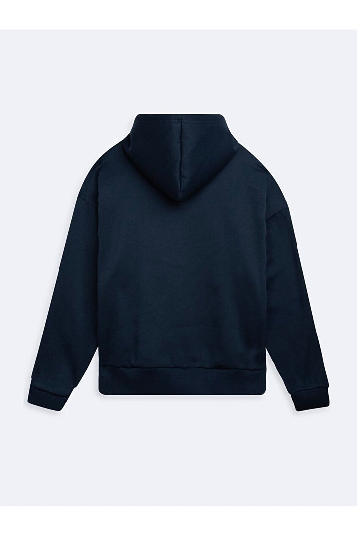 LTB Sweatshirt à capuche bleu marine avec slogan à manches longues - laci̇vert_301