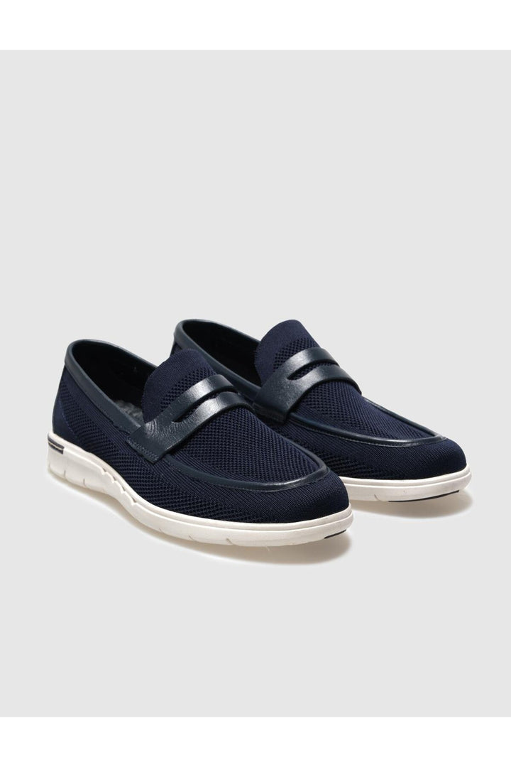 Cabani Shoes Chaussures de ville pour homme en tricot bleu marine - Bleu marine
