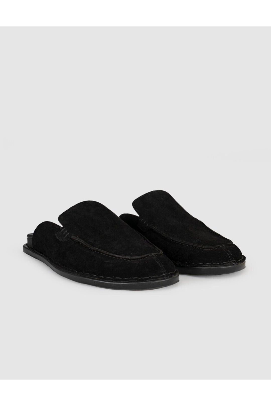 Cabani Shoes Mocassins pour hommes en cuir véritable noir avec détails de couture - Multicolore