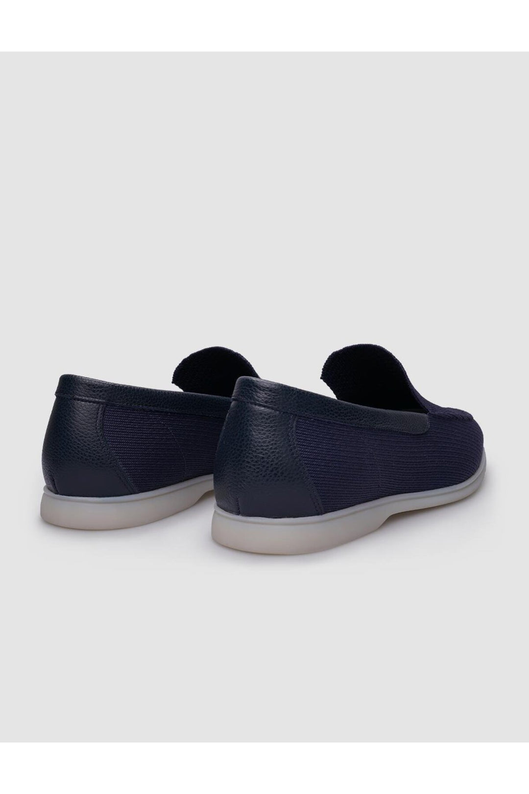 Cabani Shoes Tricot Bleu marine Homme Mocassins en Cuir Véritable avec Détails - Bleu marine