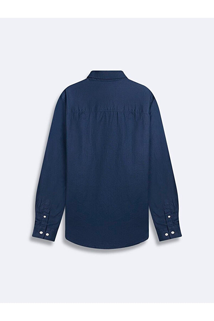 LTB Chemise Oxford bleu marine à manches longues Basıc