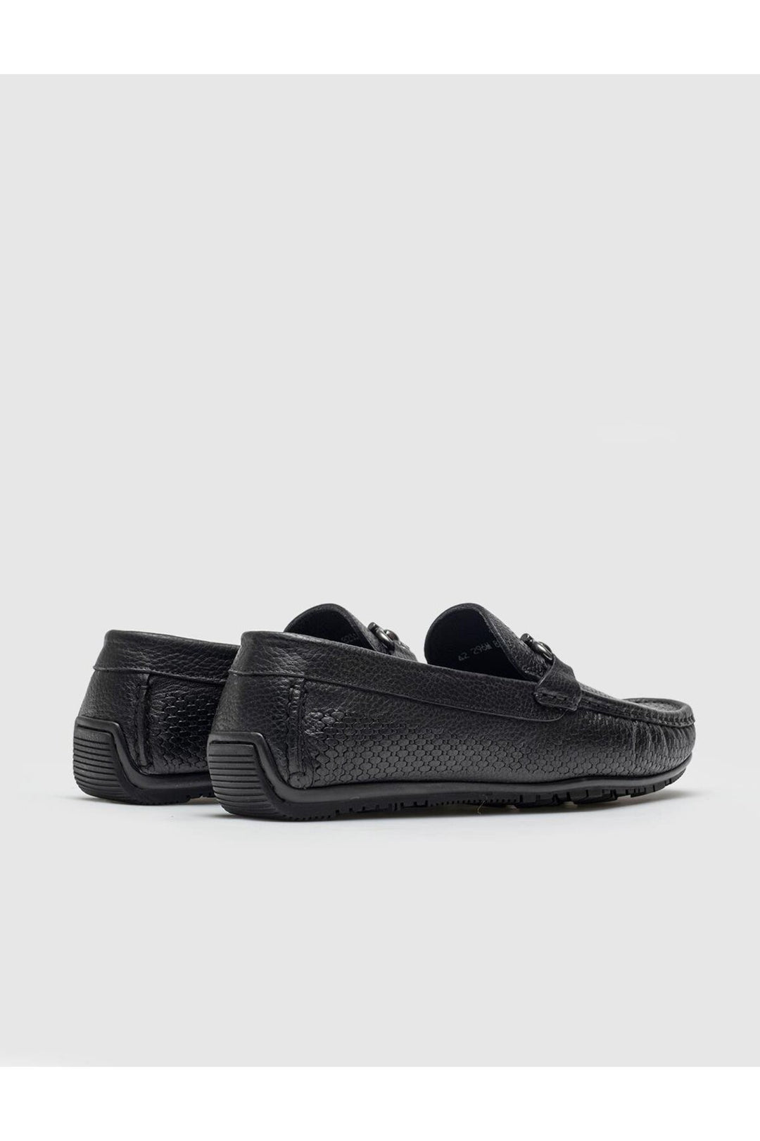 Cabani Shoes Chaussures Loafer pour hommes en cuir véritable noir avec détail de boucle - Noir