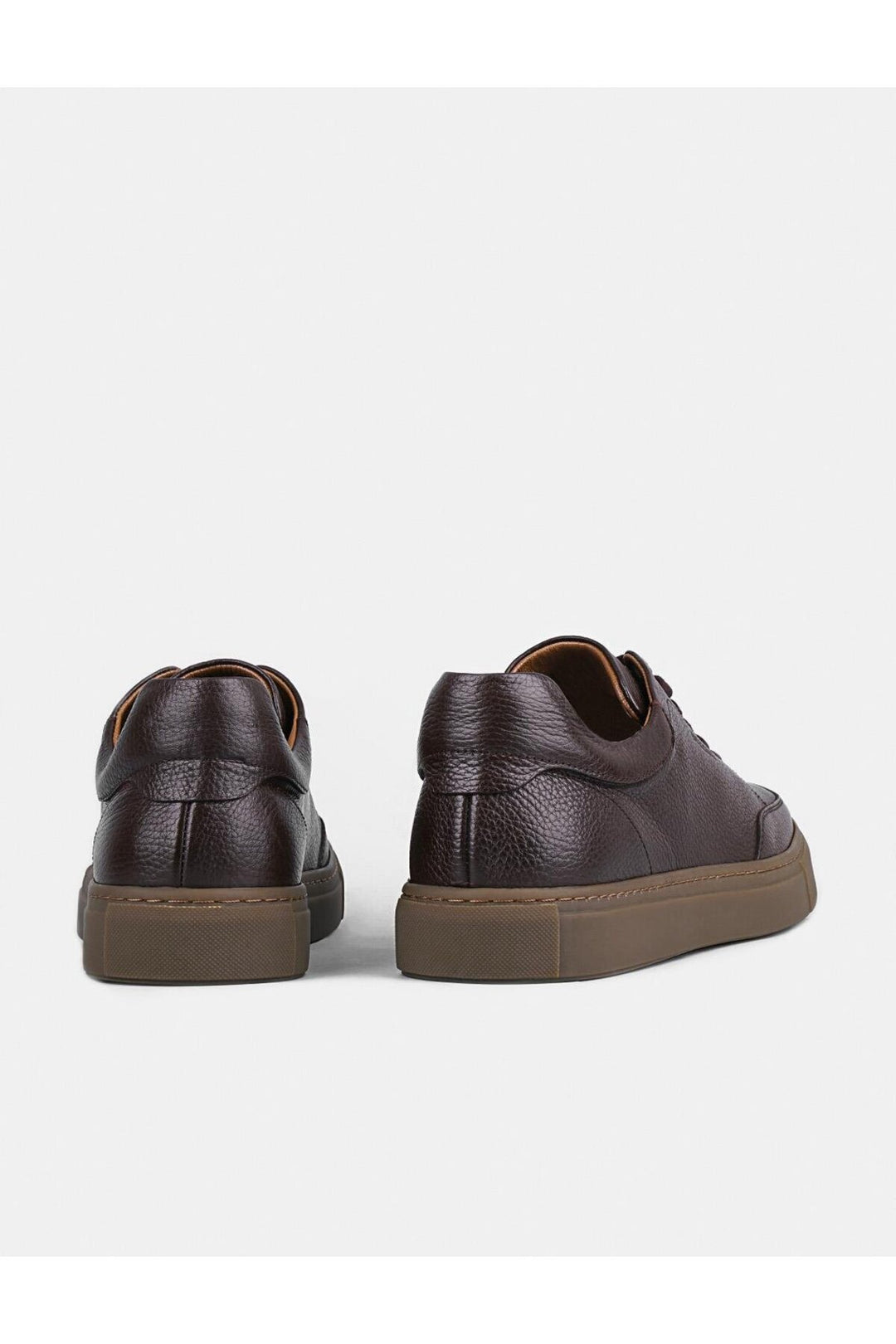 Cabani Shoes Chaussures de sport pour hommes en cuir véritable marron avec lacets et semelle en caoutchouc. - Marron