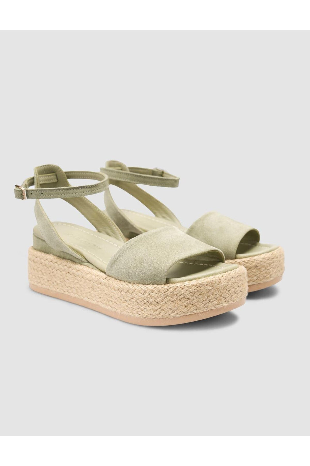 Cabani Shoes %100 Cuir véritable Sandales en suède vertes pour femmes - Vert