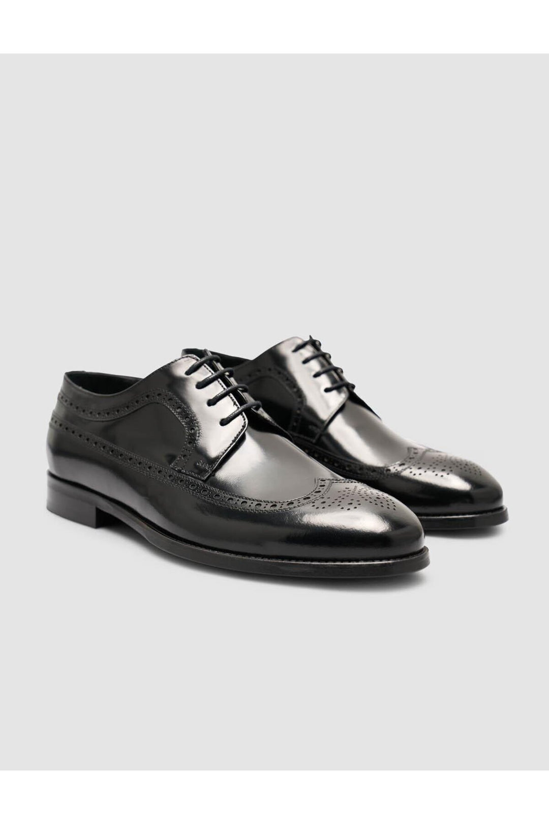 Cabani Shoes Chaussures classiques brogue en cuir véritable noires pour hommes - Noir