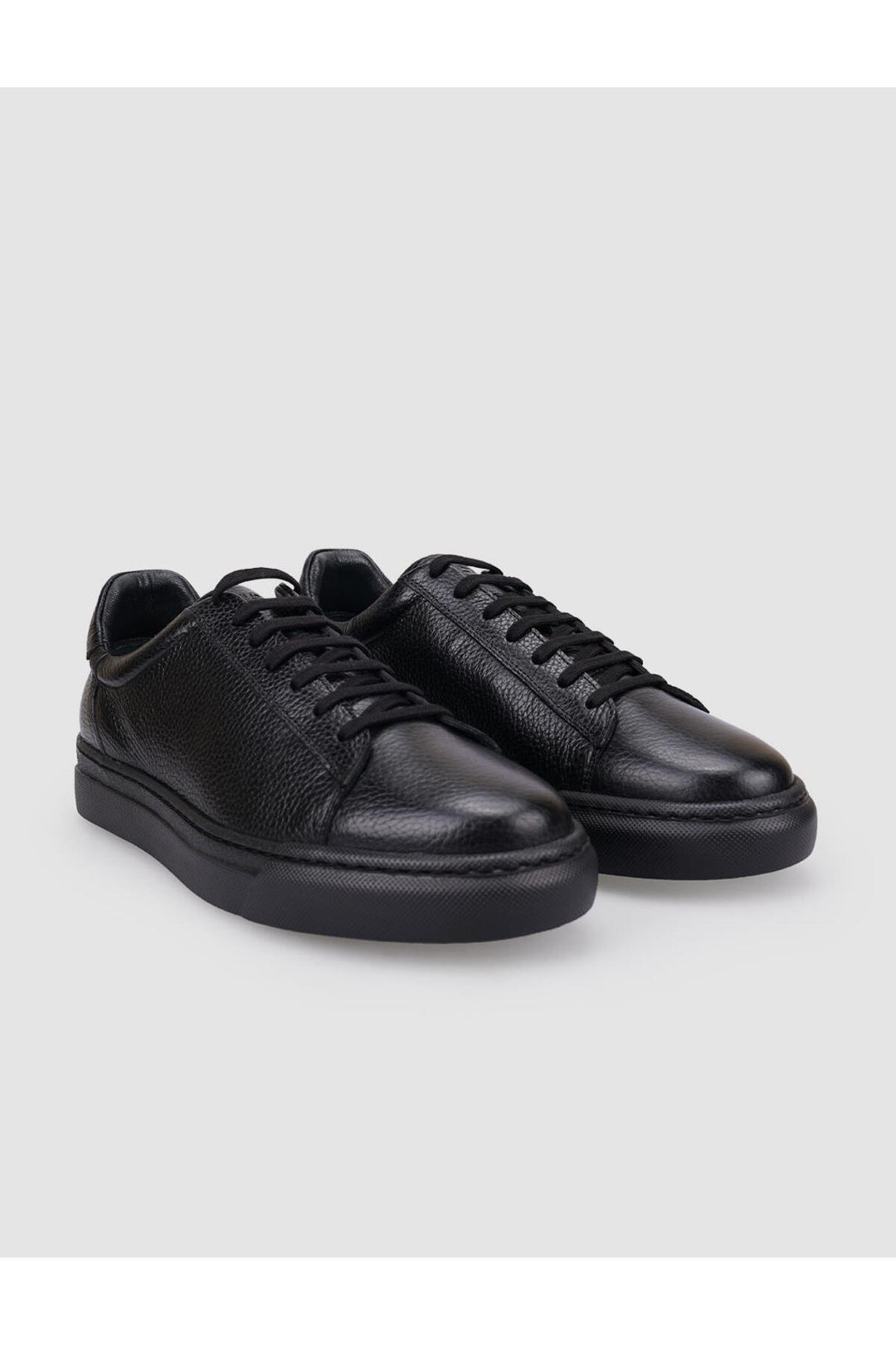 Cabani Shoes Sassari %100 Cuir Véritable Chaussures de Sport pour Hommes Noires à Lacets - Noir