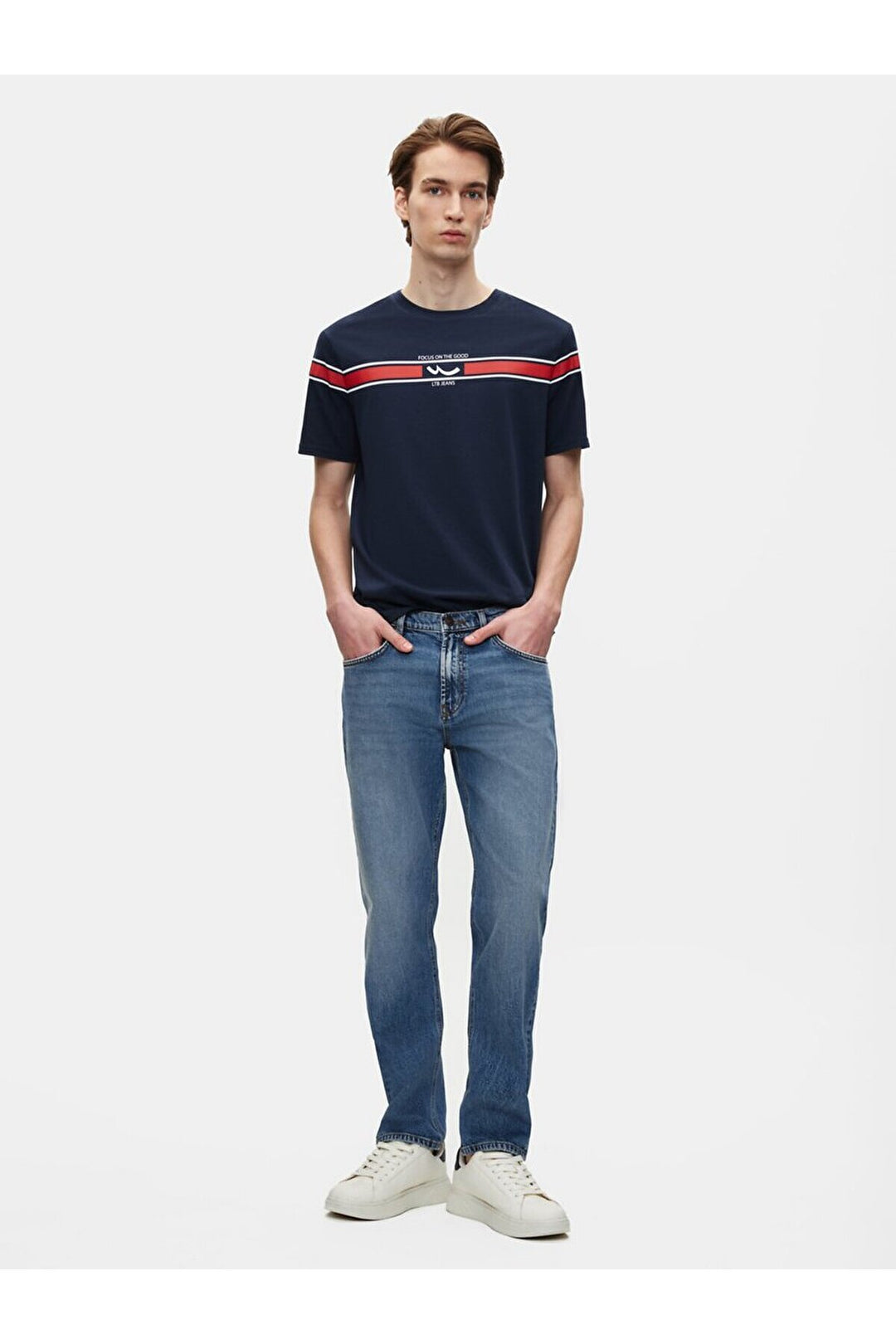 LTB Pantalon en jean Loren uni à taille moyenne - karişik_55928