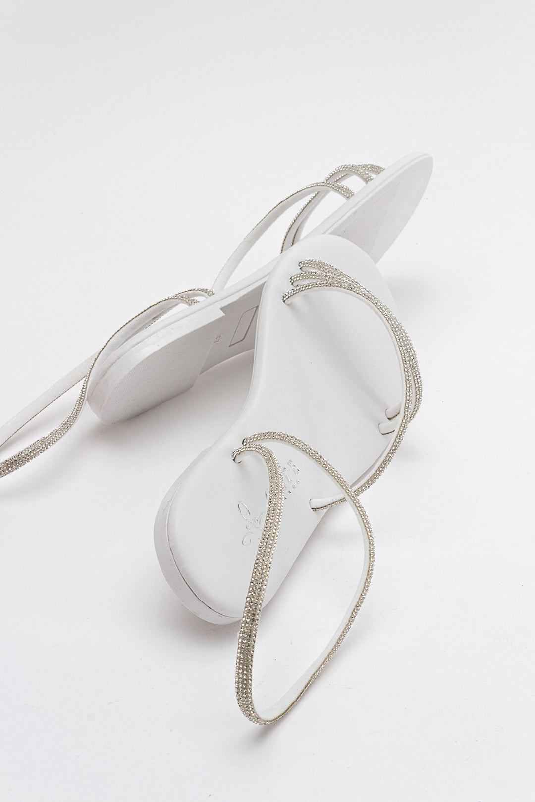 Wavelys Breta Sandale Femme à Talon Bas en Cristal Brillant Gate Shoes - Argent