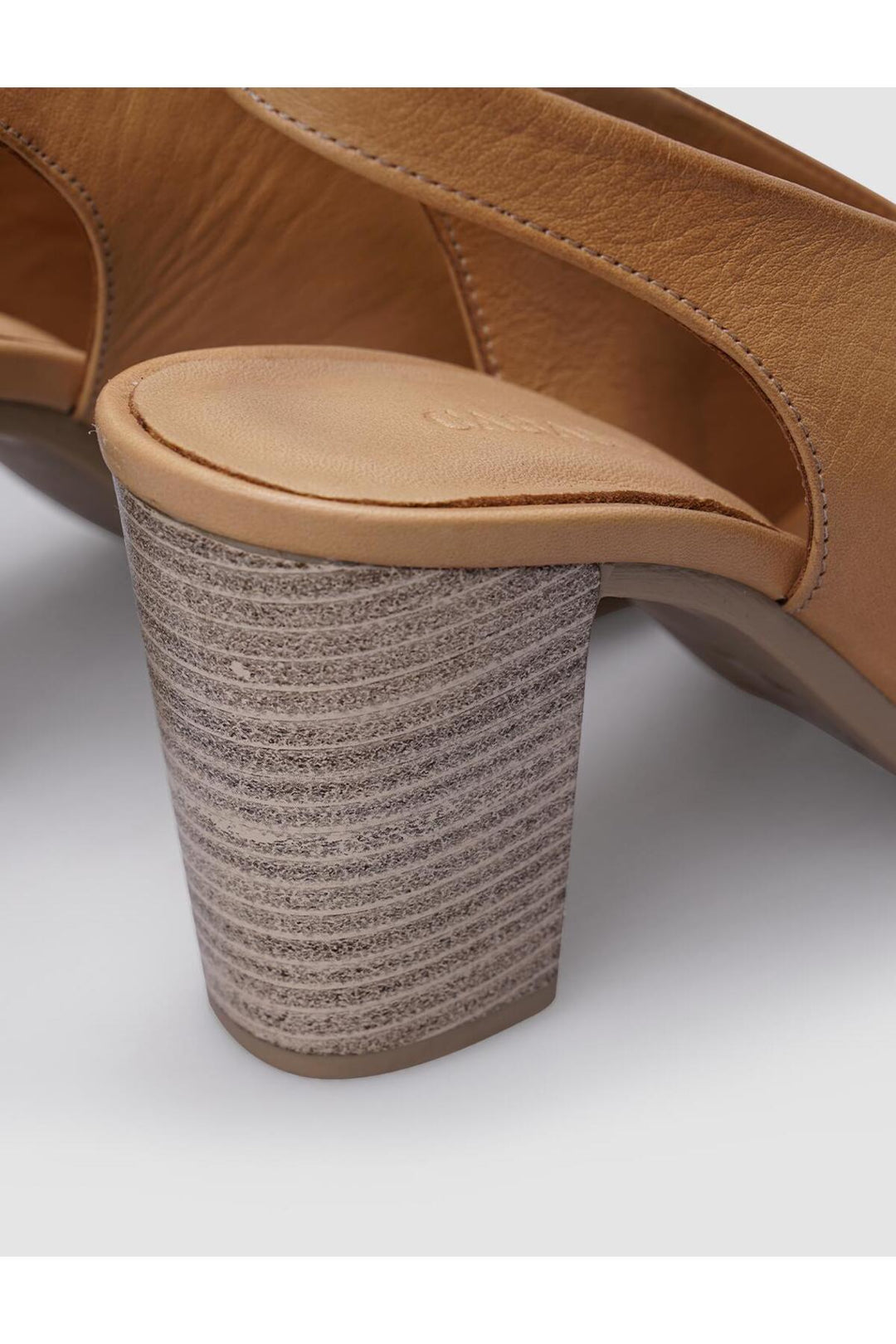 Cabani Shoes Sandales à talons pour femmes en cuir véritable beige avec élastique à l'arrière. - Beige