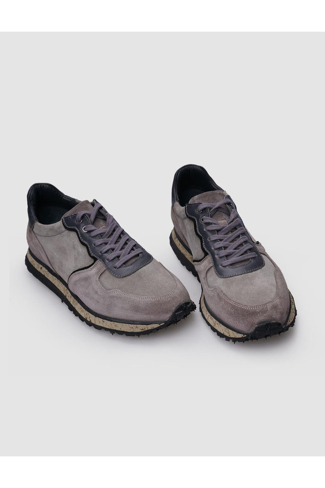 Cabani Shoes %100 Cuir Véritable Suède Visón Baskets Homme à Lacets - Vison