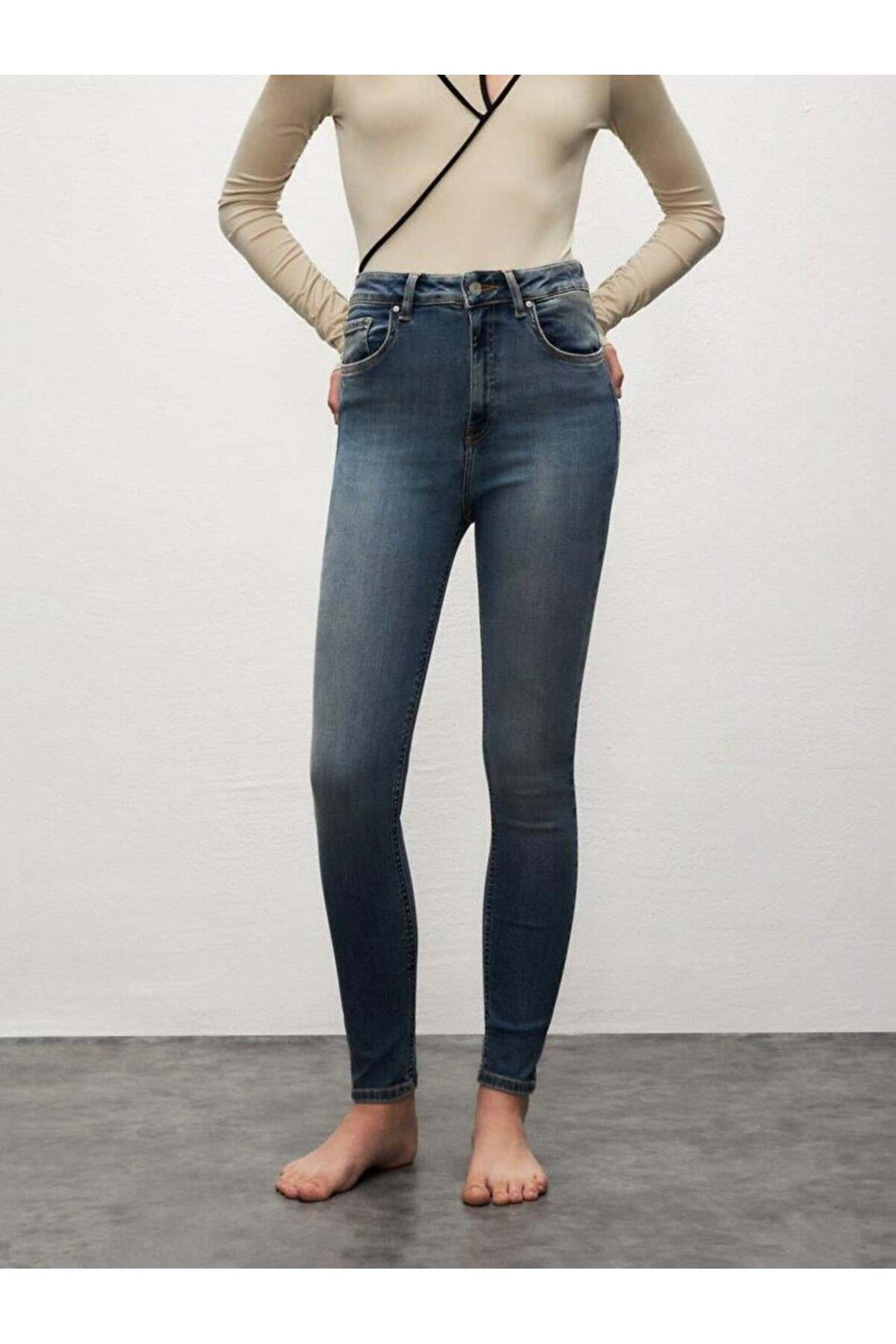 LTB Pantalon skinny taille haute Marcella X - orta Bleu_55724
