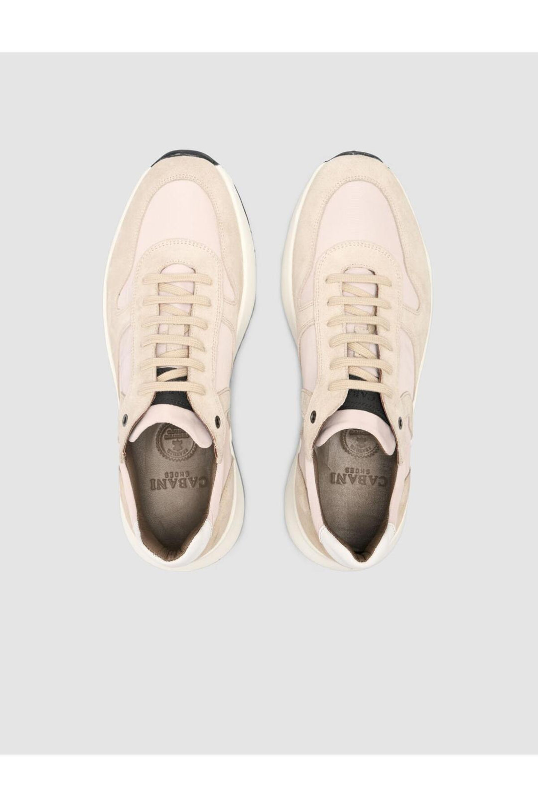 Cabani Shoes %100 Cuir Véritable Beige Suédé Chaussures de Sport Homme à Lacets - Beige